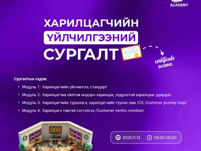 351feb81-588c-4bb8-8cd2-6c6bb3306668 Харилцагчийн үйлчилгээний цогц сургалт