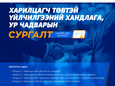 Харилцагч төвтэй үйлчилгээний хандлага, ур чадварын сургалт